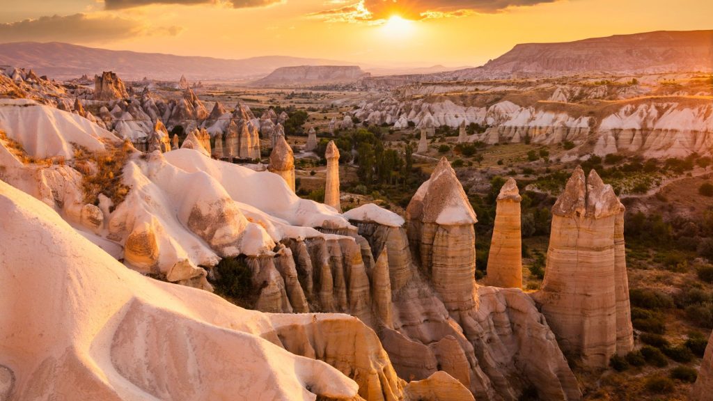 Fairy chimneys during golden hour